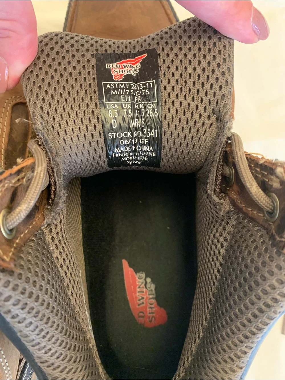 Red Wing Shoes Brown Leather Lace-Up Men's Work Boots